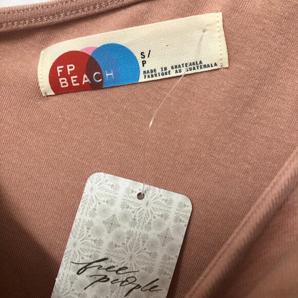 Free People FP Beach Cora Mini Dress in Pink / Tan Size Small - Picture 12 of 12